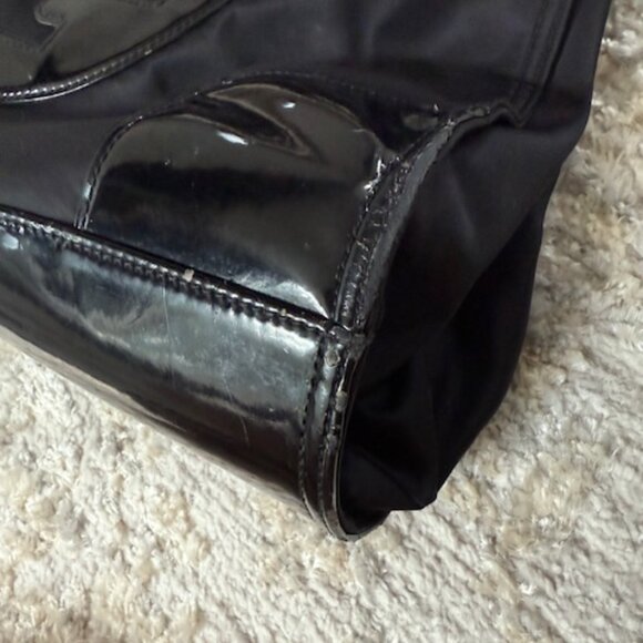 Tory Burch Black Patent Leather & Nylon Ella Tote (Large) - Picture 9 of 11